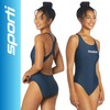 Sporti Guard Solid Wide Strap One Piece Swimsuit - Navy