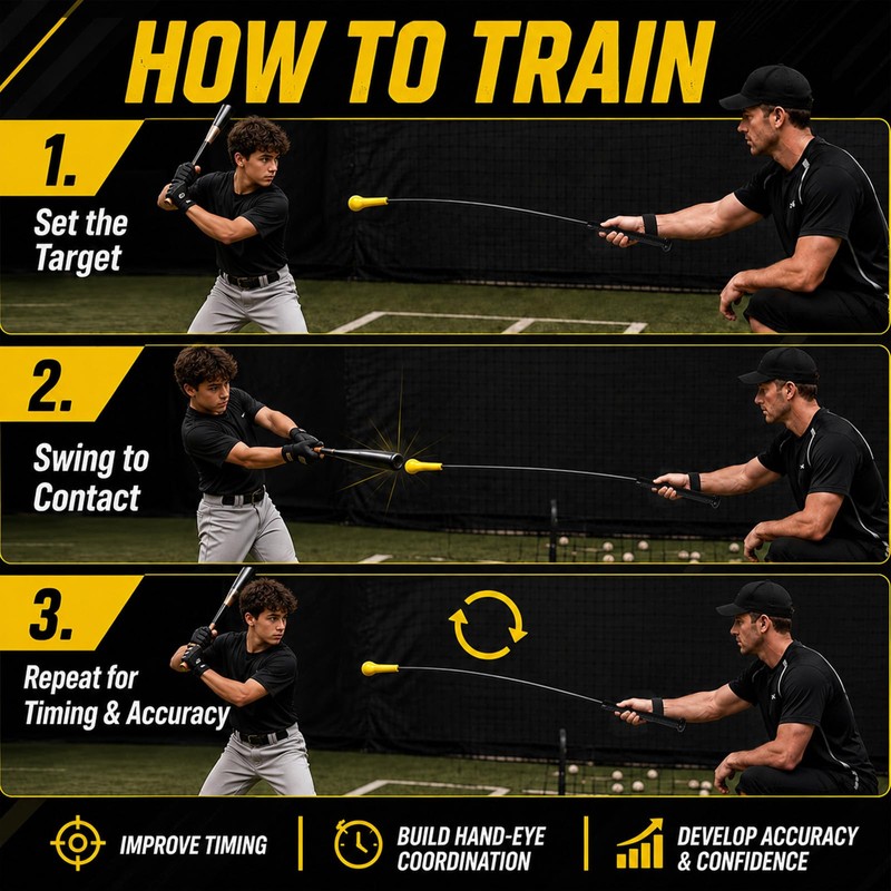 Batting Swing Trainer,54" Baseball Hitting Stick with Grip Strap,Training Equipment