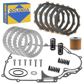 COLKNHA Clutch & Friction Steel Plates Cover Gasket Kit for Kawasaki Bayou 220 KLF220A 1988-2002/Bayou 250 KLF250A 2003-2011