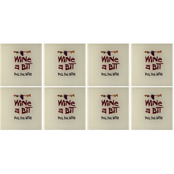 Chateau Wine Grapes Coasters for Drinks 4x4 Set of 8