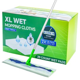 20 Count XL Wet Mopping Cloths for Swiffer Sweeper XL Mop - Disposable X-Large Wet Pad Refills - Multi-Surface Wet Wipes Mopping Pads Refill for Floor Cleaning