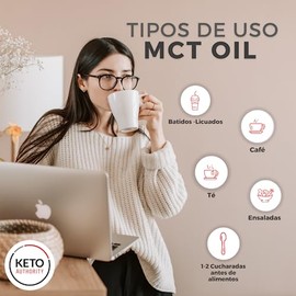 MCT Oil 480 ml Keto Authority | 32 servicios por empaque | 95% C8 y C10 | Gluten Free | Vegan | NON GMO | Paleo Safe | Soy Free | 100% de Coco | MCT Importado | Sin olor | Sin Sabor | Ideal para Dieta Keto.