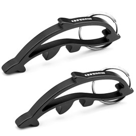munkees Dolphin Bottle Opener Keychain 2 Pack Aluminium Key Beer Opener, Outdoor Travel Accessories Black