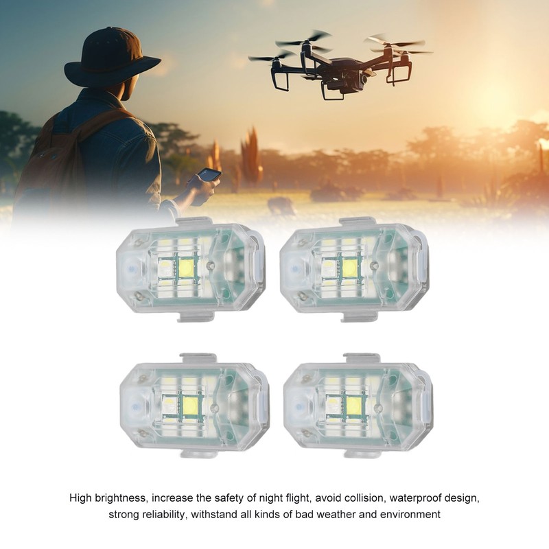 4Pcs LED Strobe Light High Brightness Waterproof Portable Wireless Flashing