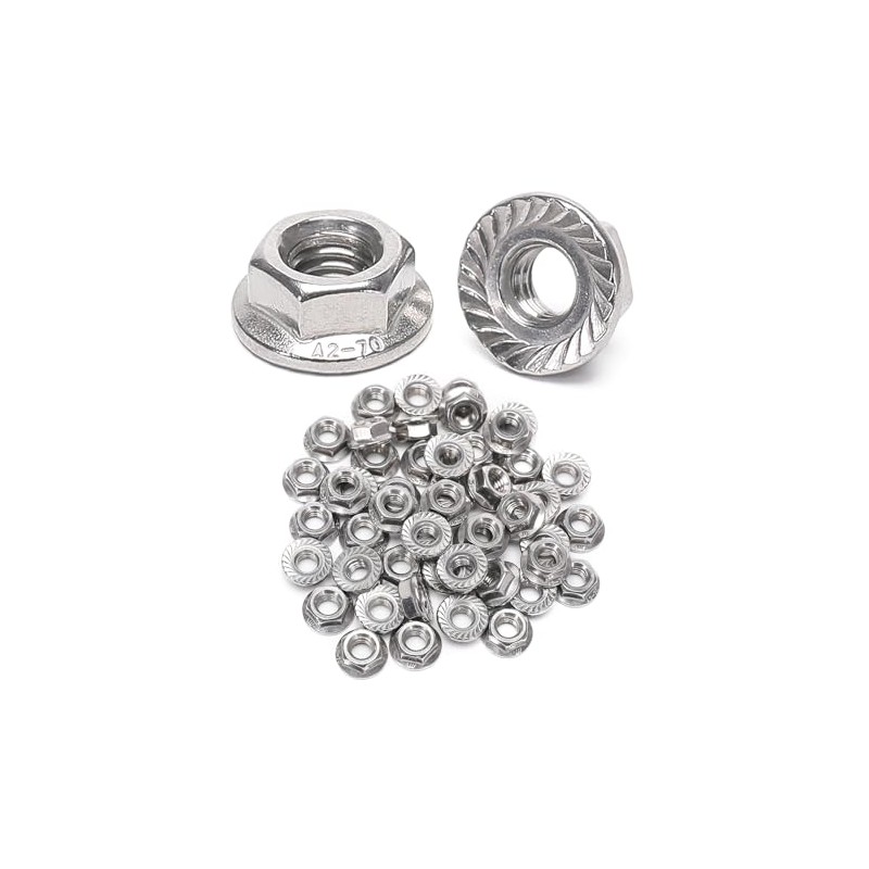 QXSKSLH 10 Pieces M10 Flange Nuts, M10-1.5mm Serrated Hex Flange