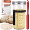 Sourdough Starter Jar Kit, 650ml Sourdough Starter Jar With Thermometer,