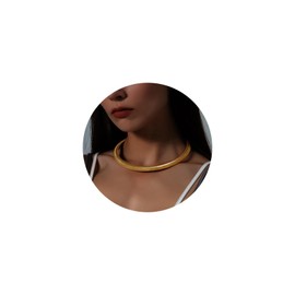 Gold Choker Necklace For Women Chunky Gold Necklace 18K Gold Plated Stainless Steel Link Chain Necklace Flexible Wide Necklace Adjustable Jewelry for Women