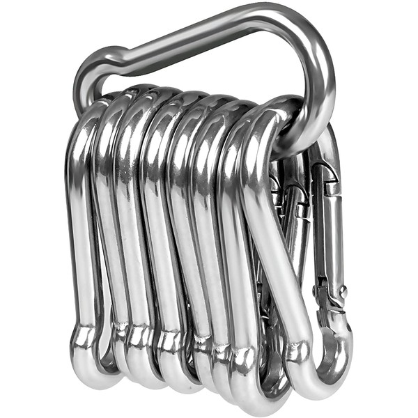 10 x Snap Hooks, LISOPO Carabiner Heavy Duty 304 Stainless