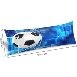 Soccer Football in Goal Net Body Pillow Cover with Zipper