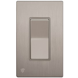 ENERLITES Elite Series Decorator Light Switch with Brushed Screwless Wall Plate, Single Pole, 3 Wire, Grounding Screw, Residential Grade, 15A 120V, UL Listed, 91150-NKWBP, Brushed Nickel