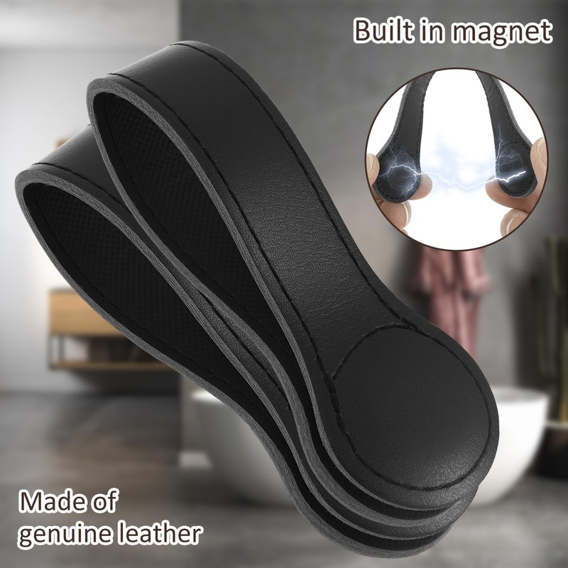 Guniata Pack of 2 Magnetic Towel Clips, Leather Towel Holder,