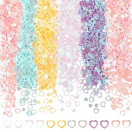 CRASPIRE 120G 6 Colors Love Heart Loose Glitter Sequins Loose Mini Holographic Hollow Sparkles Holographic Nail Flakes Bulk Iridescent Plastic for DIY Scrapbook Cardmaking Jewelry Wedding Decorartion
