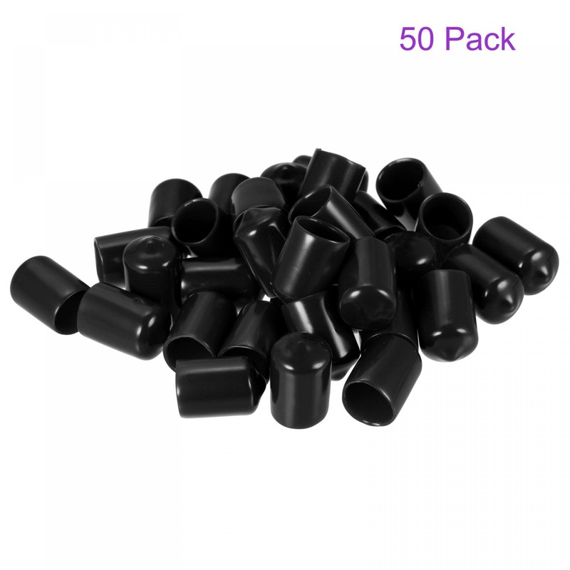 sourcing map 50 Pack 1/2"(12mm) ID Black Screw Thread Protectors