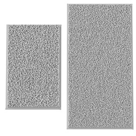 Bathroom Rugs Set 2 Piece Thick Chenille Kitchen Mats,Quick Dry Absorbent Bath Rugs With Non-Slip Pvc Backing,Bath Mats for Bathtub,Bedroom,Living room -Home Decor Large Rugs 47x24+32x20 Inch Gray