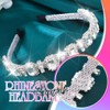 Campsis Rhinestone Headband Silver Bridal Headpiece Crystal Hair Accessories for