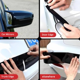 Lypumso Gloss Black Vinyl Wrap for Chrome Delete, 6 Inch x 30ft Automotive Grade Self-Adhesive Tape DIY Car Exterior Door Edge Guard, Window Sill Trim Protection Anti-Scratch