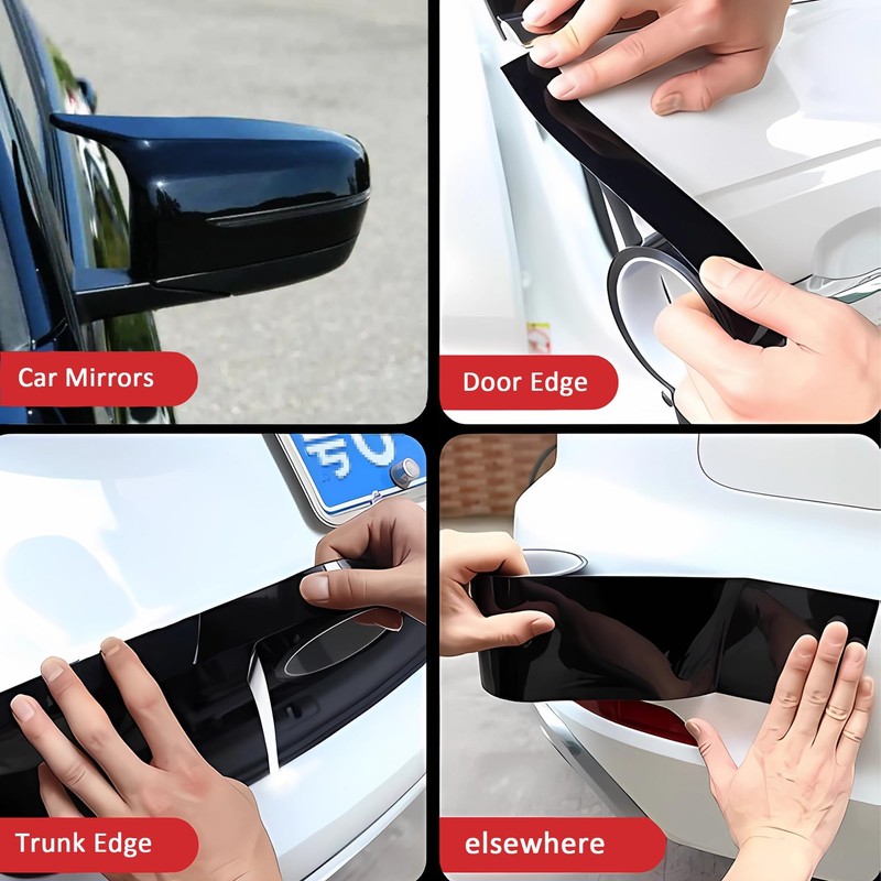 Lypumso Gloss Black Vinyl Wrap for Chrome Delete, 6 Inch