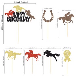 25 piezas de decoración de fiesta de cumpleaños de caballo, decoración para tartas y magdalenas para deportes, temática ecuestre, fiesta de carreras de caballos, suministros de baby shower