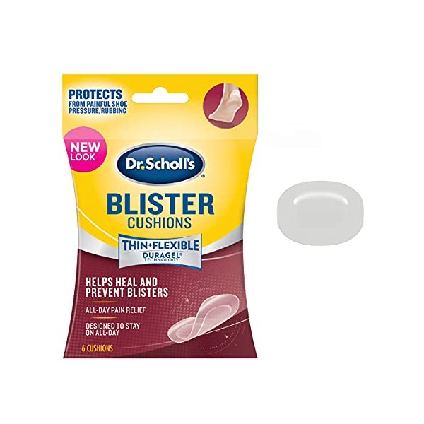 Dr. Scholl's BLISTER CUSHION with Duragel Technology, 6ct // Heal and Prevent Blisters with Cushioning that is Sweat-Resistant, Thin, Flexible and Nearly Invisible