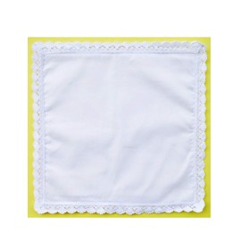 COCOUSM New Ladies White Cotton Handkerchiefs Crochet Lace Hanky -30cm
