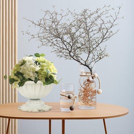 Kichvoe Metal Urn Planter, Trumpet Vase Wedding Centerpiece Vases Rustic Metal Classic Urn Planter Flower Vase Bowl Wedding Flower Arrangement for Tabletop Decoration A