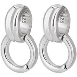 Beebeecraft 1 Box 2Pcs Double Bail Clasps 925 Sterling Silver Pendant Clasp Pendant Clasps for Necklace Charms Jewelry Making