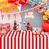 BOOMTOP Tablecloth Red and White Stripes Table Decoration