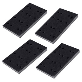 GOLD DEER 4 Pcs Soft Black Foam Sanding Pads with Hook and Loop Design Interface Sander Backing Pad 80 x 133 x 12 mm Foam Sanding Pads with 16 Holes Compatible with Festool RTS400 LS130 Sander