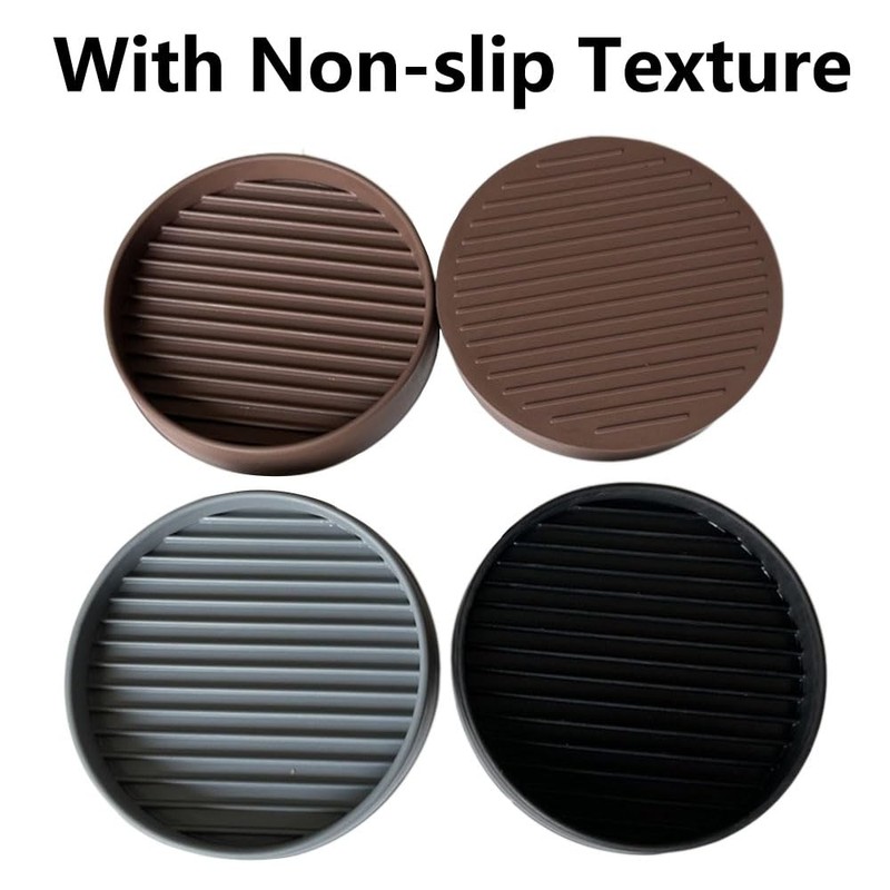 Set of 4 Round Rubber Non-Slip Furniture Coasters for Carpet