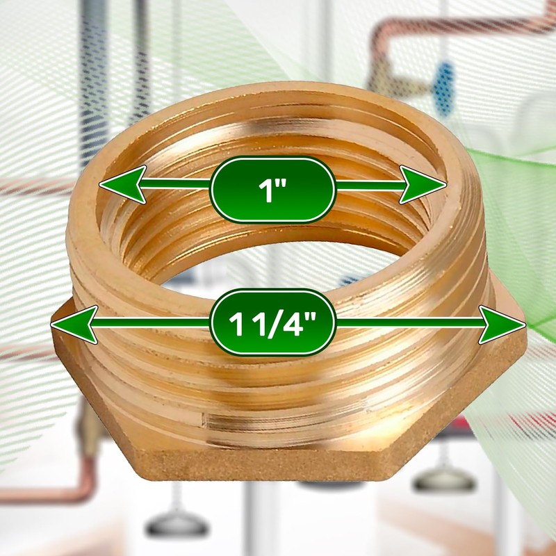 Reducer with male thread and internal thread 1 1/4 inch
