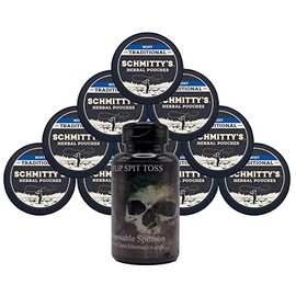 DC Crafts Nation Mud Bud Spittoon Skull Grave with 10 Cans Schmitty's Herbal Snuff Mint Pouches