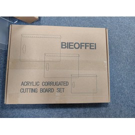 3PCS Acrylic Cutting Board with Wave Edge Counter Lip, Clear Cutting Boards for Countertop, Cutting Board Set, Non Slip Cutting Board for Kitchen Utensils