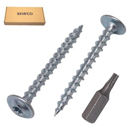 SKIR'CO (Pack of 400) Galvanised Steel 3.0 x 30mm Wood Screws Metal Screws Wafer Head Torx Head Self Tapping
