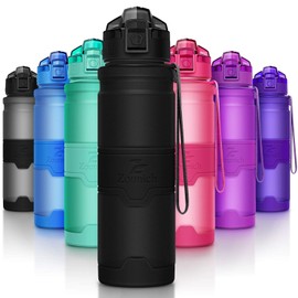 Zounich Sport Water Bottle BPA-Free Leak-Proof Water Bottle 380 ml/500 ml/700 ml/1 Litre Plastic Suitable for Jogging, Biking, Children’s School, Open with One Hand Water Bottle Filter