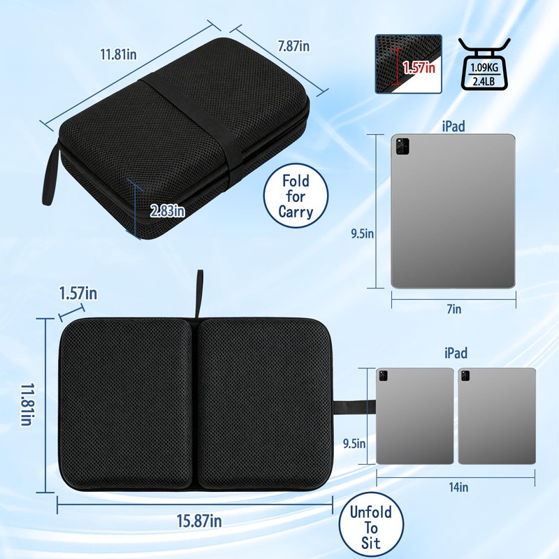 Honeycomb Gel Seat Cushion 16"x12" Foldable for Tailbone & Pressure