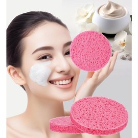 50-Count Compressed Facial Sponges for Estheticians- 100% Natural Cellulose Professional Cosmetic Spa Sponges for Face Cleansing, Massage, Pore Exfoliating, Mask, Makeup Removal (Pink) - Color: Multi-colors