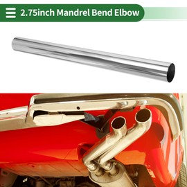 Motoforti Straight Exhaust Pipe Tube Car Exhaust Pipe Mandrel Bend DIY Custom Tubing Pipe 70mm/2.75" OD 1016mm/40" End Length T304 Stainless Steel Silver Tone
