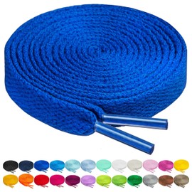 Birch Shoelaces in 27 Colors Flat 5/16" Shoe Laces in 4 Different Lengths (45.5" (115cm), Blue)