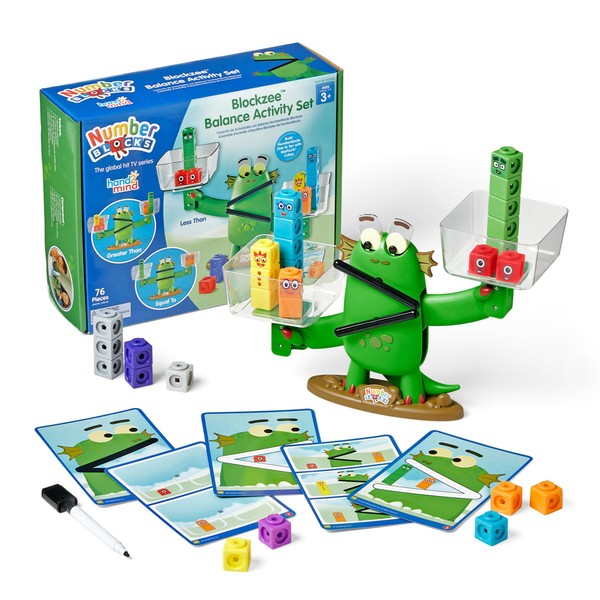 hand2mind Numberblocks Blockzee Balance Activity Set, ﻿61 MathLink Cubes, Balance