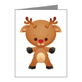 Truly Teague Note Cards (20 Pack) Christmas Cuties Rudolf the Red Nose Reindeer