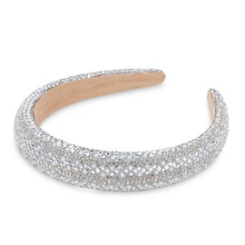 Amariver Silver Rhinestones Headbands for Women Sparkly Glitter Head Band Pearl Hair Band Bling Crystal Headband Diamonds Headbands Non-slip Fancy Hair Accessories for Women Girls