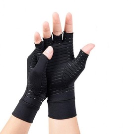 Compression Half-Finger Joint Protection Sports Riding Gloves Black/XL