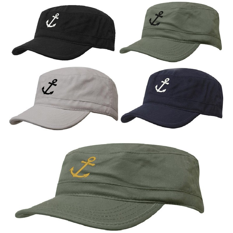 Boating Hat Anchor Captain Sailing Cap Army Yacht Military Baseball