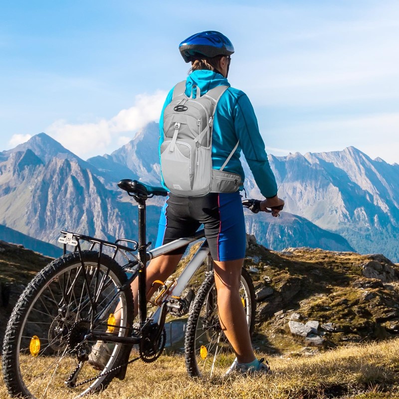 Outplea Breathable Cycling Backpack Waterproof, Mountain Bike Backpack with Helmet