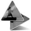 2 x Triangle Stickers 7.5cm - BW - Black Samurai