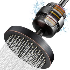 Nuodan Filtered Shower Head, High Pressure Rain Shower Head Filter Set for Hard Water Removes Chlorine and Harmful Substances (Oil Rubbed Bronze)
