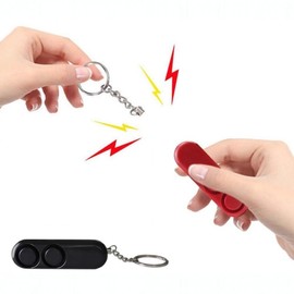 Portable Dual Piece Self-Defense Alarm Keyring with Light & Emergency Lamp for Women & Kids Self-Defense Item 2ea