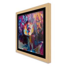 20x20 Frame Natural Wood With Black Mat | 22x22 Frame Matted to 20x20 | Display Your Poster Under UV Acrylic Shatter Guard Front, with Foam Board Backing, Wall Hanging Hardware - Gallery Frame Square