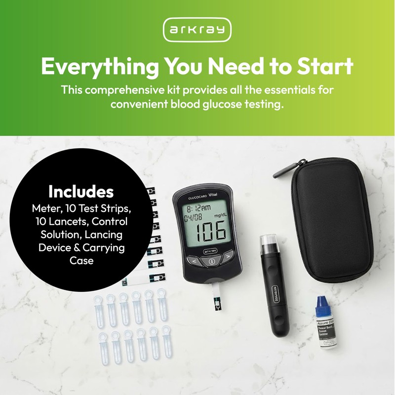 ARKRAY GLUCOCARD Vital Blood Glucose Monitor Kit – Fast, Accurate