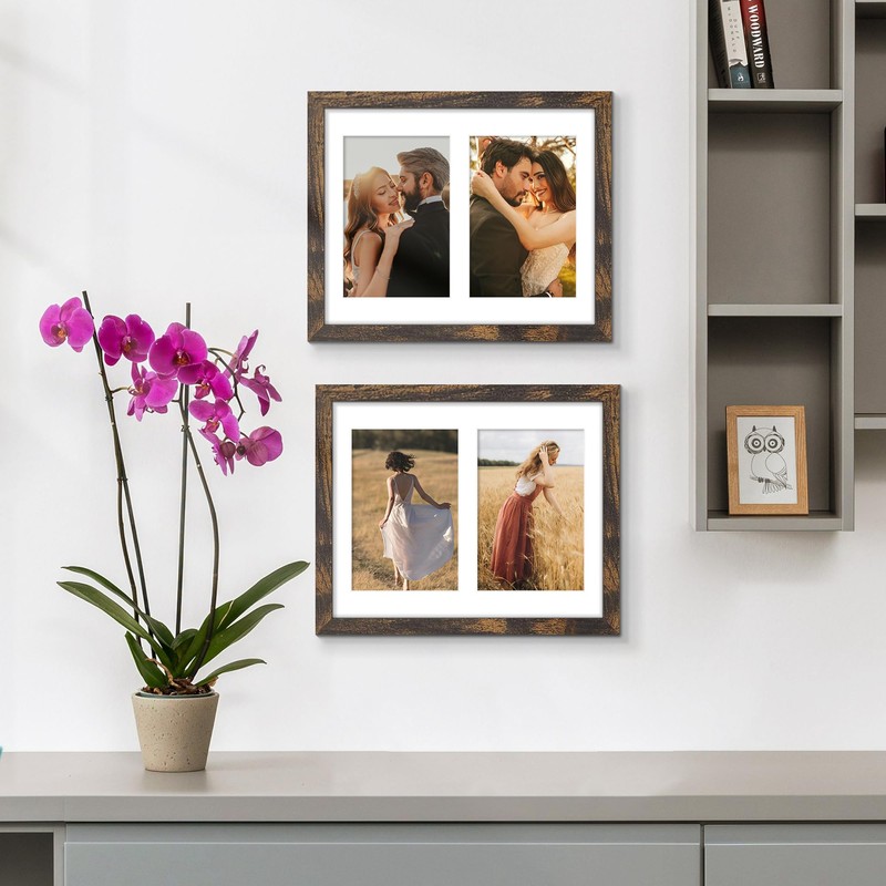 DUENPY 8x10 Double Picture Frame For Displaying Double 4x6 Picture